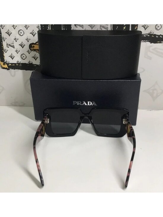 New Authentic Prada SPR23Y Symbole Square Sunglasses – Black & Pink main image 11